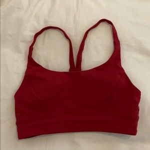 lululemon train times bra red size 8